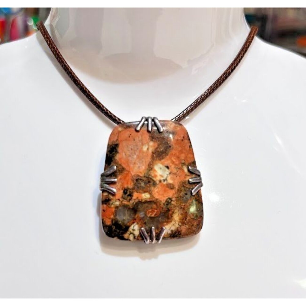 Jay King DTR 925 Sterling Silver Cherry Creek Jasper Pendant Mine Finds Necklace